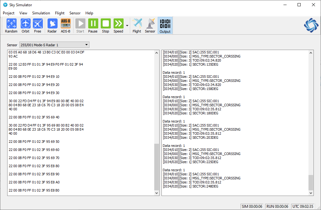 Sensor Output View